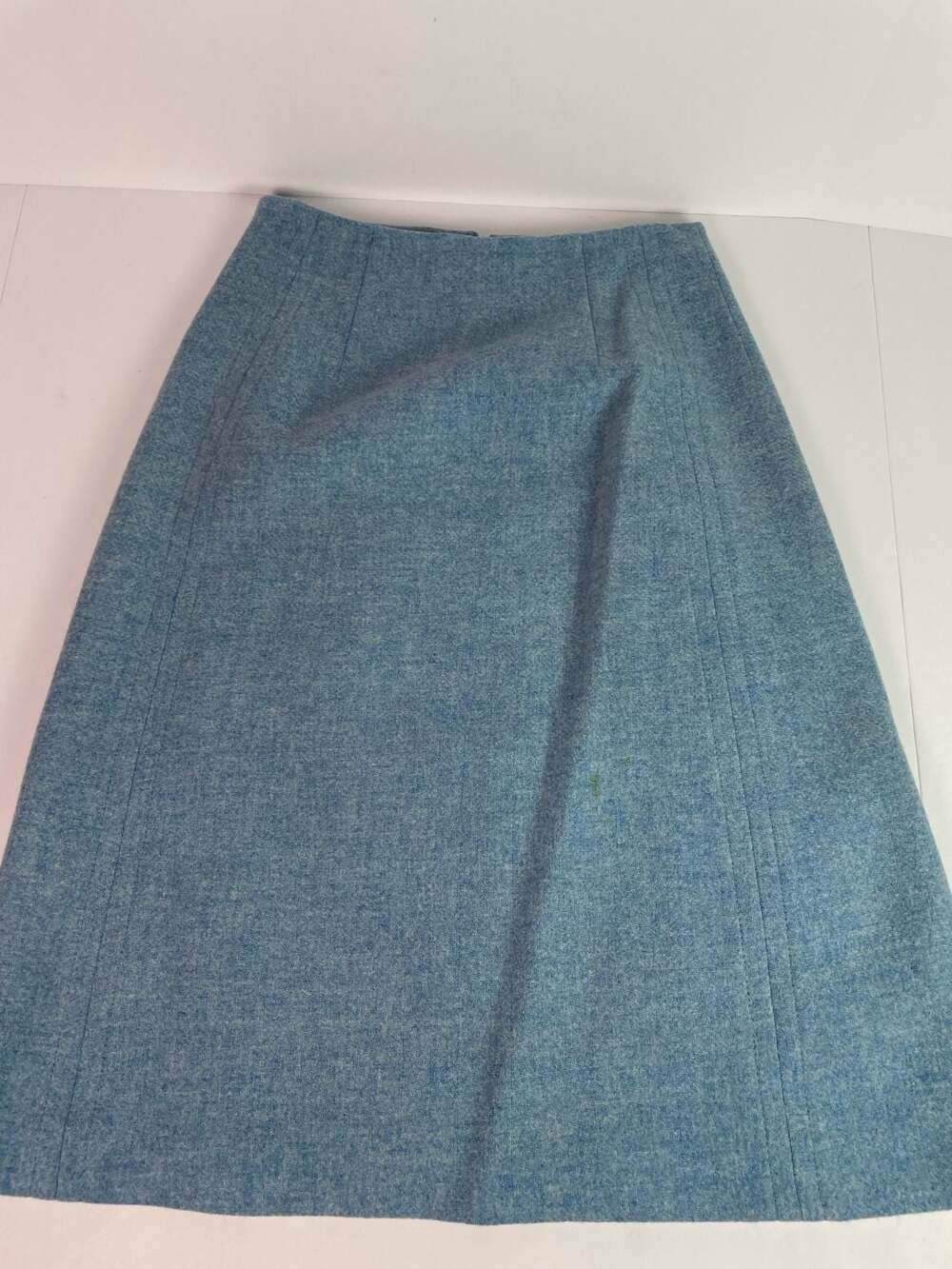 Vintage 50’s Heathered Blue Wool Blend A-Line Skirt Size XS  - Cottage Core